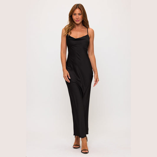 Cowl Neck Slip Maxi Dress