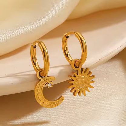 Sun and Moon Huggie Earrings - The Feral Market
