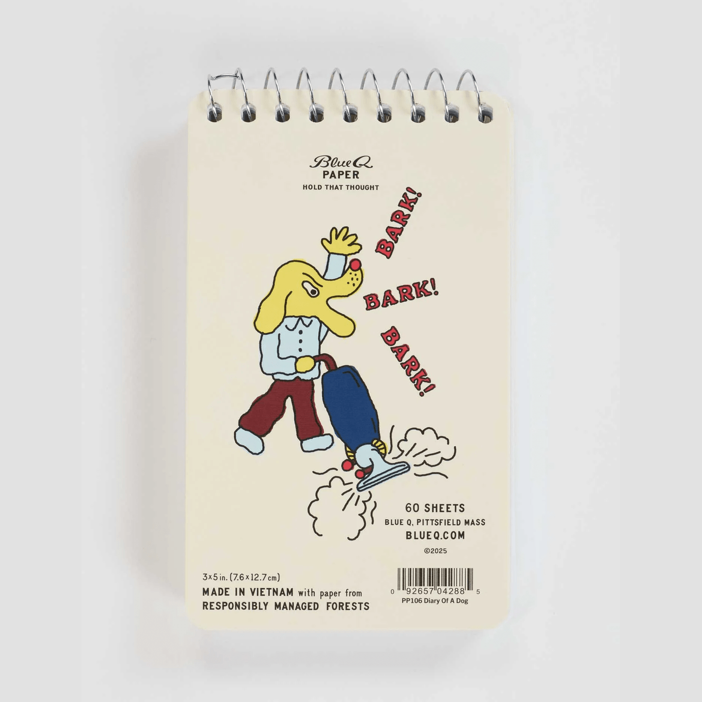 Diary Of A dog. Licked Some Faces, Sniffed A Bush, Barked At A Vacuum 3x5 Spiral Notebook - The Feral Market