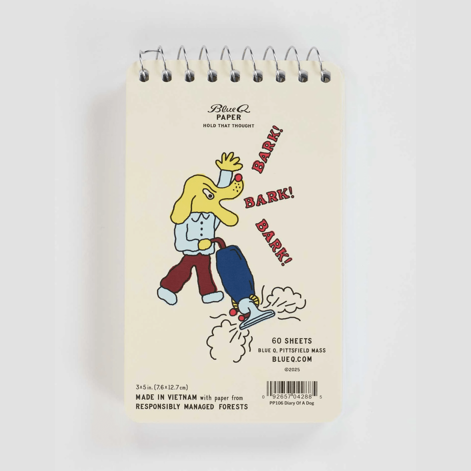 Diary Of A dog. Licked Some Faces, Sniffed A Bush, Barked At A Vacuum 3x5 Spiral Notebook - The Feral Market