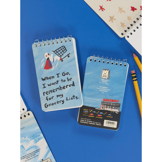 When I Go, I Want To Be Remembered For My Grocery Lists 3x5 Spiral Notebook