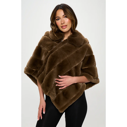 Sophia Plush Vegan Fur Poncho