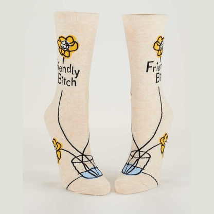 Friendly Bitch Women's Crew Socks - The Feral Market