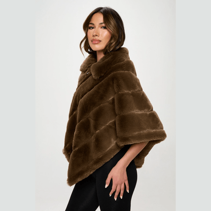 Sophia Plush Vegan Fur Poncho