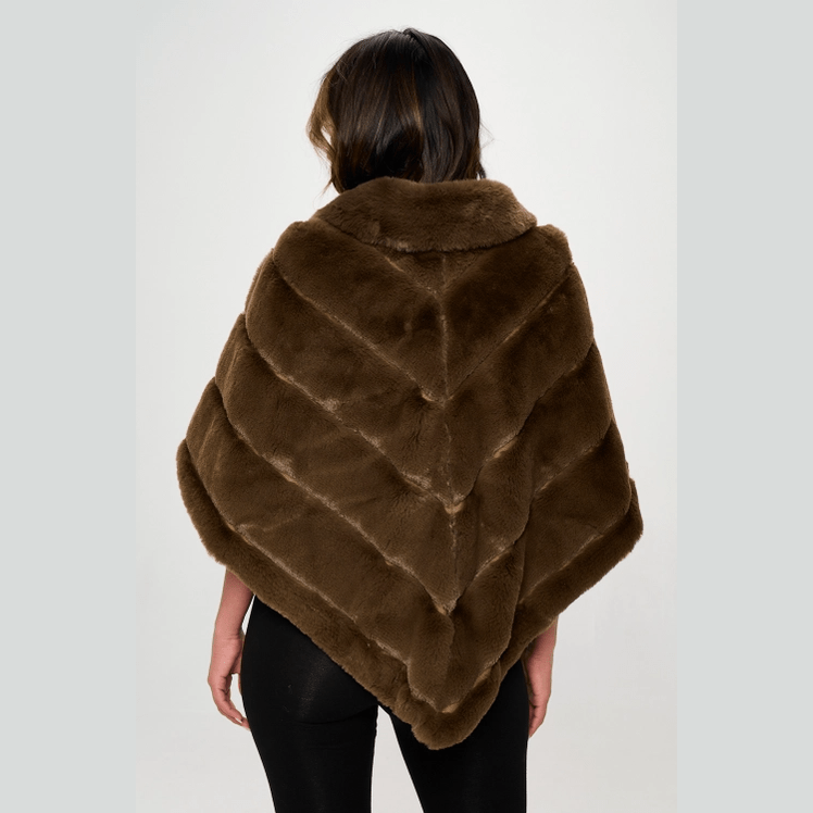 Sophia Plush Vegan Fur Poncho