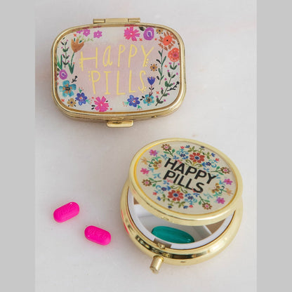 Pill Box Holder - Happy Pills Square