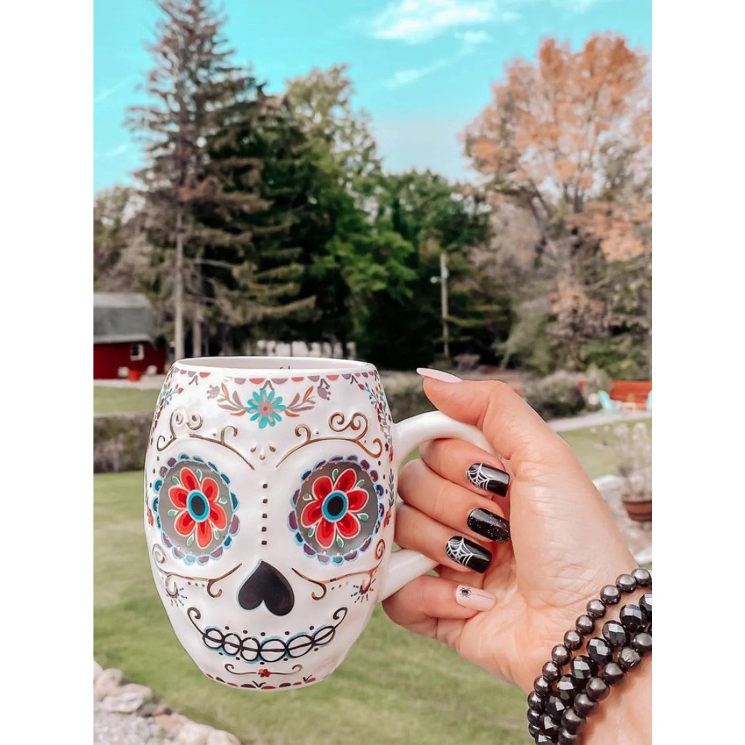 Folk Art Coffee Mug - Coco The Sugar Skull - Thumbnail 3