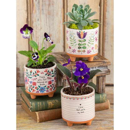 Mini Artisan Planter - Folk Flower