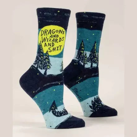 Dragons & Wizards & Shit Crew Socks