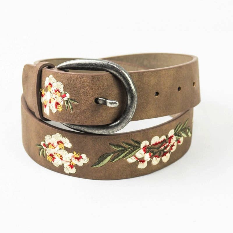 Hibiscus Embroidered Bohemian Belt