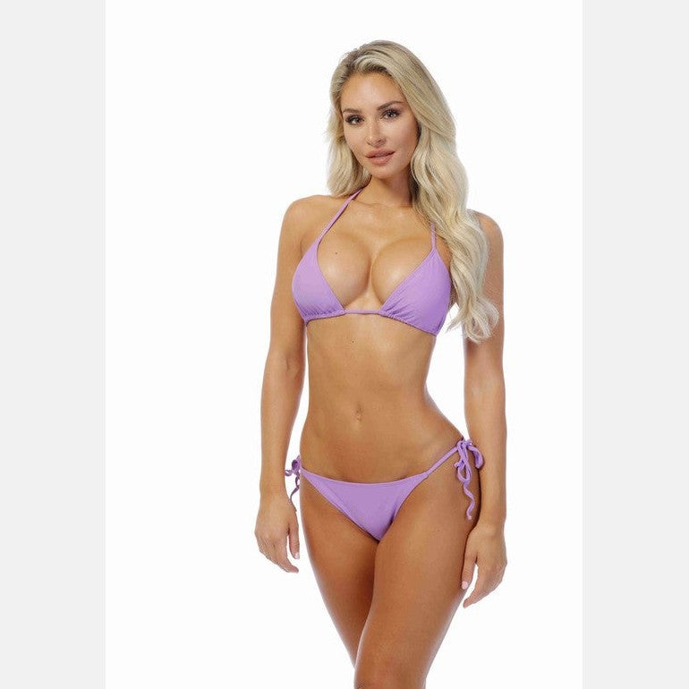 Violet Solid Triangle Bikini