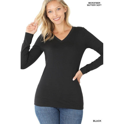 Microfiber Long Sleeve V-Neck