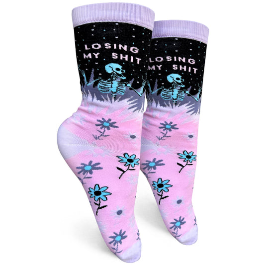 Losing My Shit Womens Crew Socks - The Feral Market