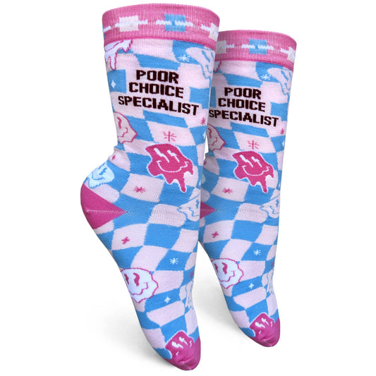 Poor Choice Specialist Womens Crew Socks - The Feral Market