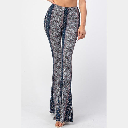 Boho Baroque Printed Flare Pants