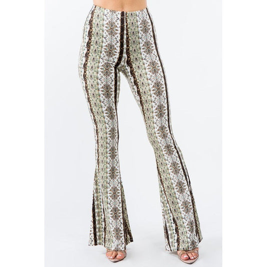 Mossy Filigree Flare Pants