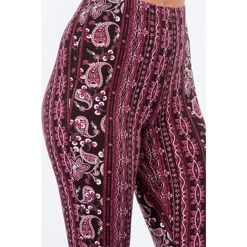 Magenta Paisley Flare Pants