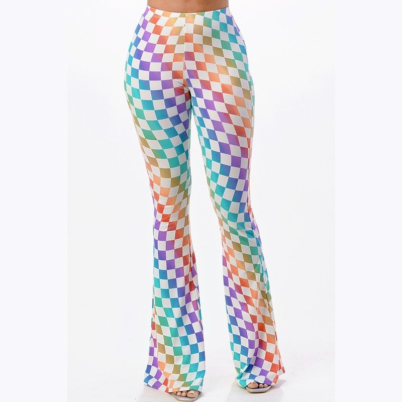 Rainbow Checkerboard Flare Pants The Feral Market