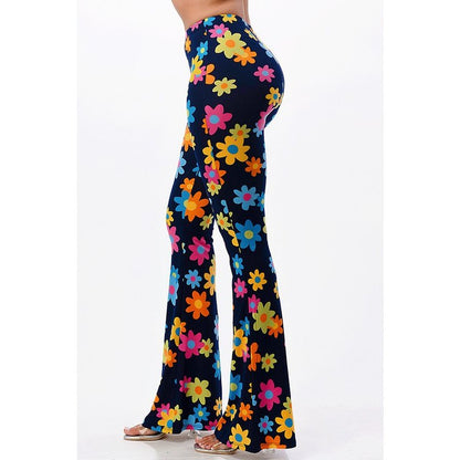 Rainbow Daisy Flare Pants