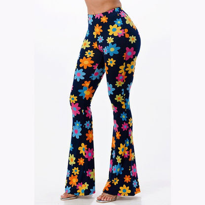 Rainbow Daisy Flare Pants