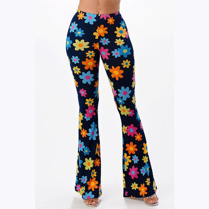 Rainbow Daisy Flare Pants