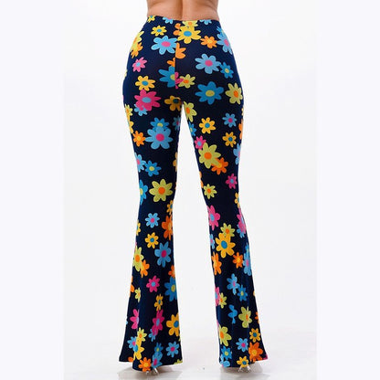 Rainbow Daisy Flare Pants