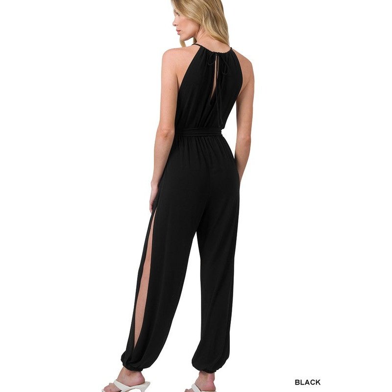 Halter Split-Side Jumpsuit