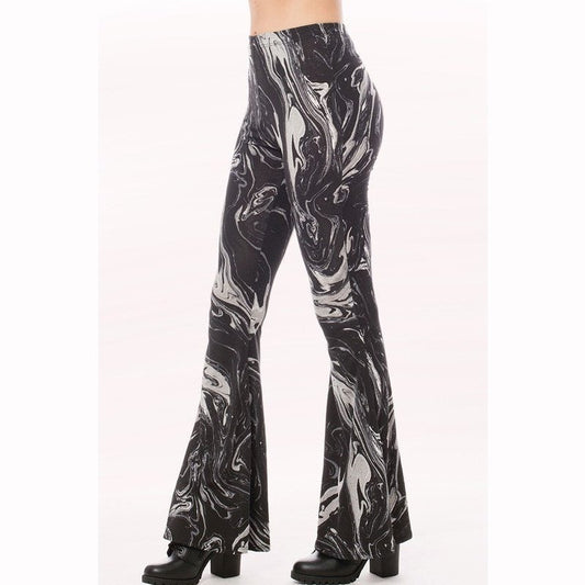 Marbled Grey Flare Pants
