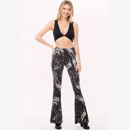 Marbled Grey Flare Pants