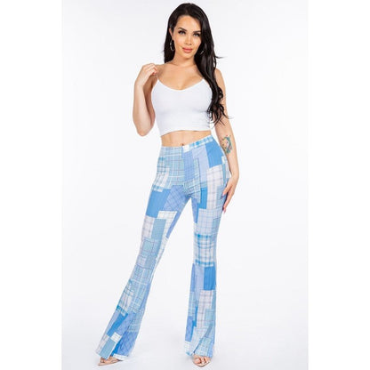 Plaid Patchwork Pants *Blue*