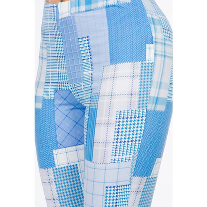 Plaid Patchwork Pants *Blue*