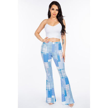 Plaid Patchwork Pants *Blue*