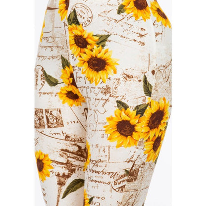 Vintage Sunflower Flare Pants