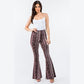 Rustic Wine Floral Flare Pants