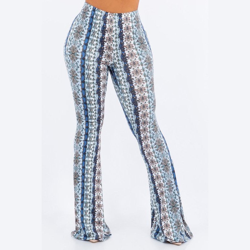 Sky Filigree Flare Pants