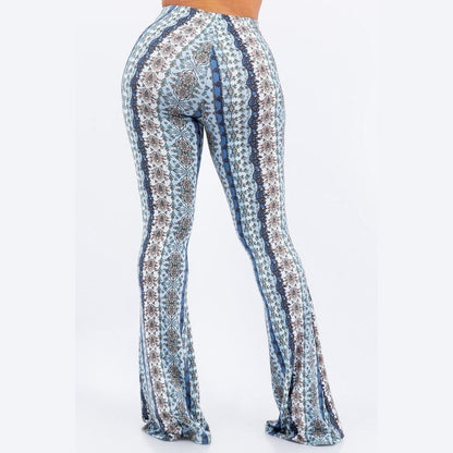 Sky Filigree Flare Pants