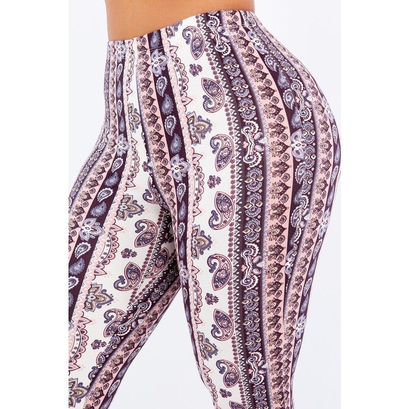 Pink and Lavender Paisley Flare Pants