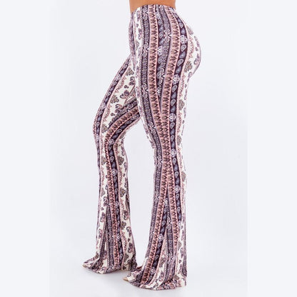 Pink and Lavender Paisley Flare Pants