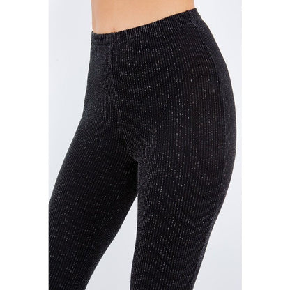 Black Sparkle Flare Pants