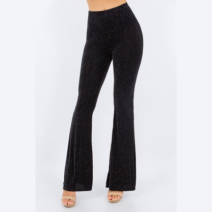 Black Sparkle Flare Pants