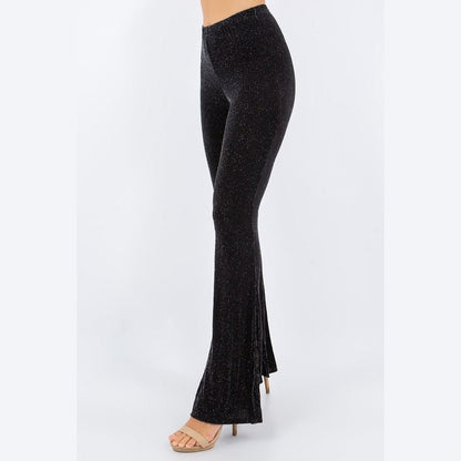 Black Sparkle Flare Pants