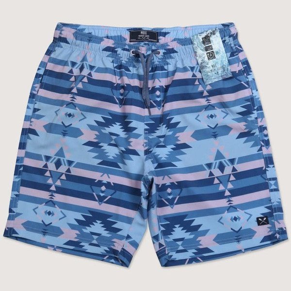 Drawstring Shorts - Blue Tribal