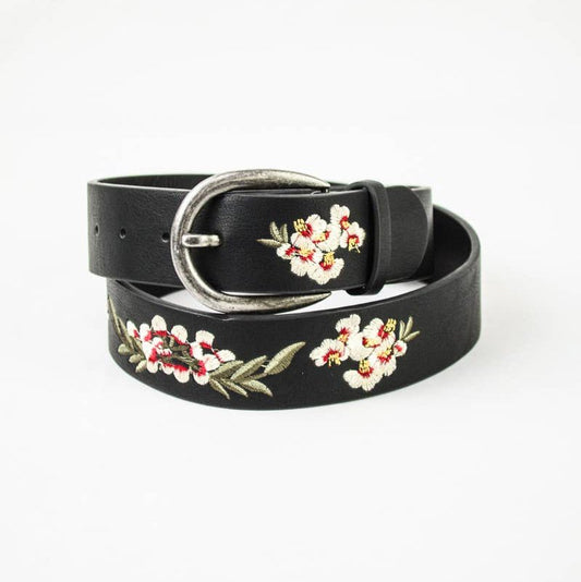 Hibiscus Embroidered Bohemian Belt