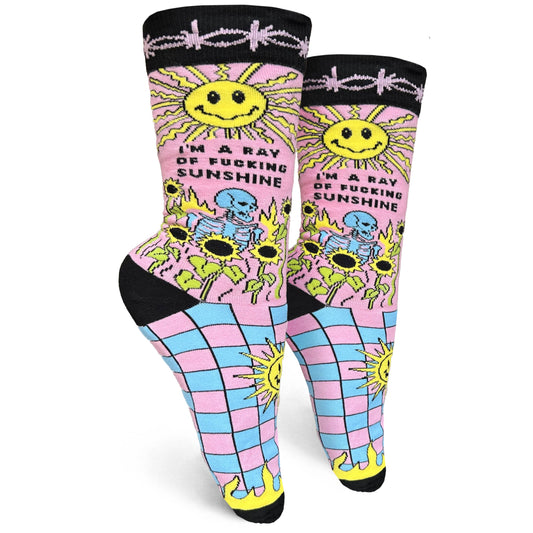 I'm A Ray Of Fucking Sunshine Women's Crew Socks - The Feral Market