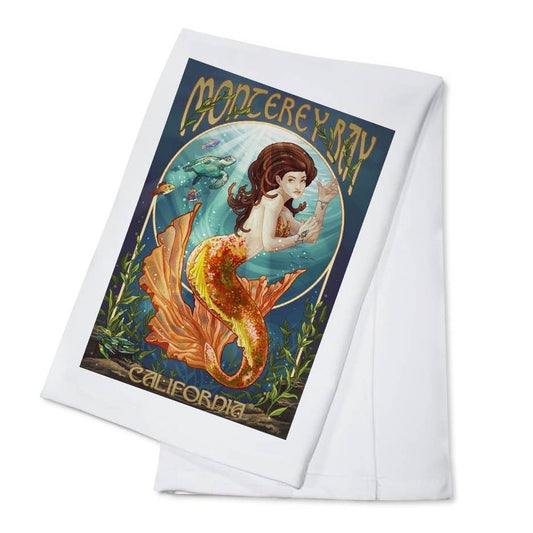 Tea Towel 52703 Monterey Bay, California, Mermaid