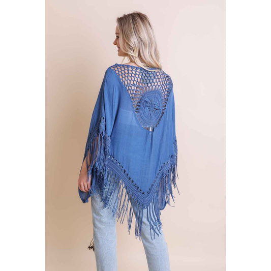 Crochet Medallion Tassel Kimono