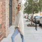 Lace Up Knit Poncho with Hood