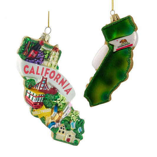 California Cityscape Glass Ornament