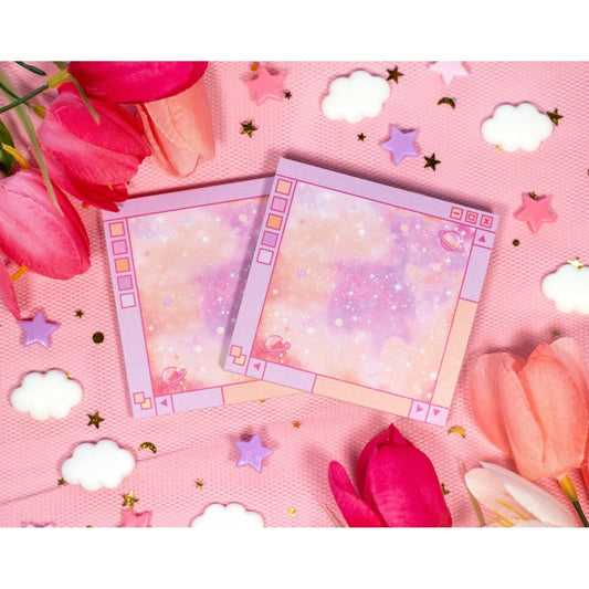 Pink Galaxy Window Sticky Notes