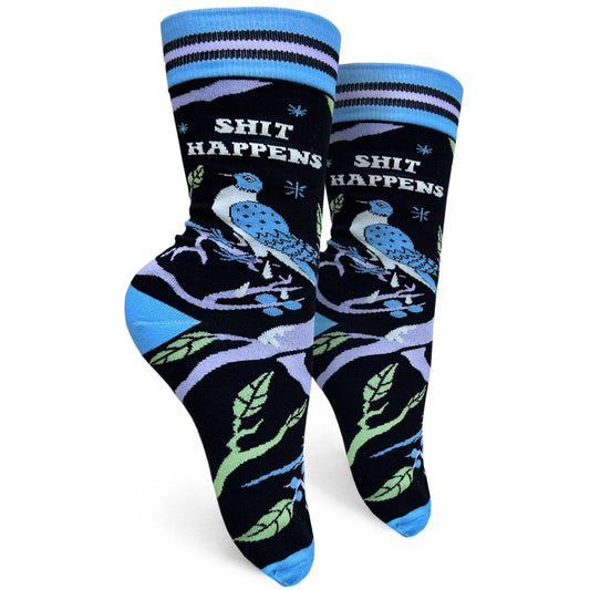 Shit Happens Womens Crew Socks - The Feral Market